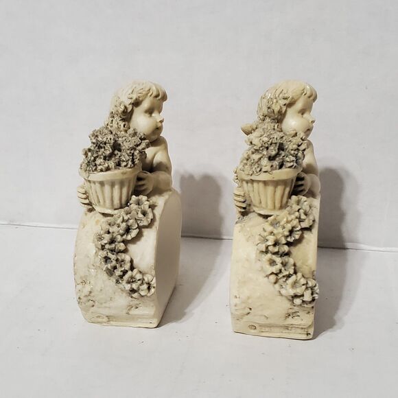 Vintage Angel Cherub Napkin Rings Set 80s 90s Angels Towel Ring Floral Cupid - Picture 6 of 9